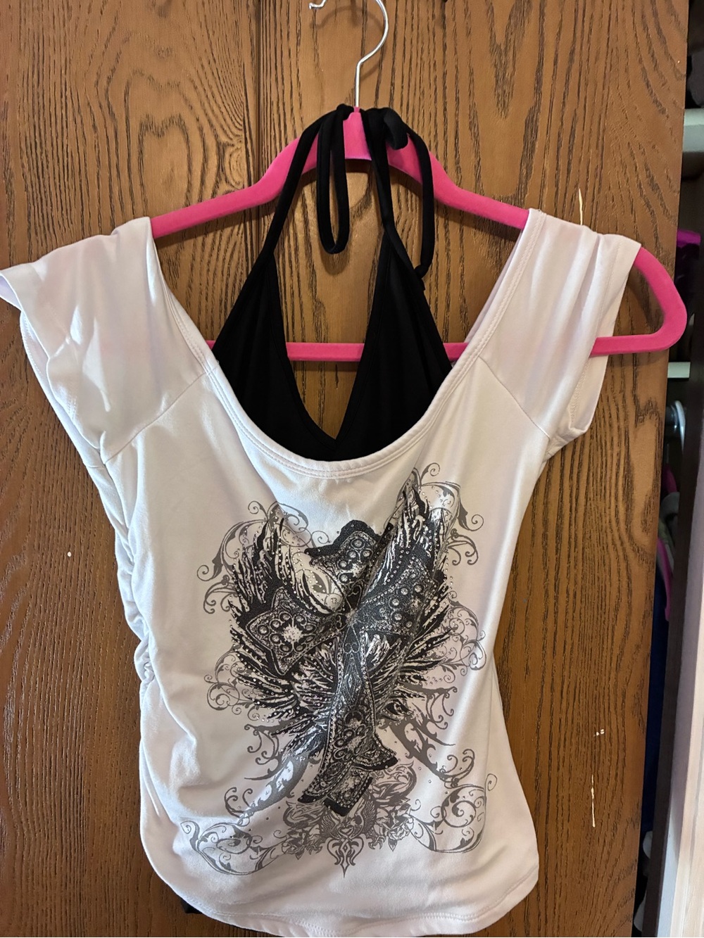 Cult Favorite Western Cowboy Boots Graphic Halter Top Size M